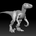 Initial sculpting of our velociraptor